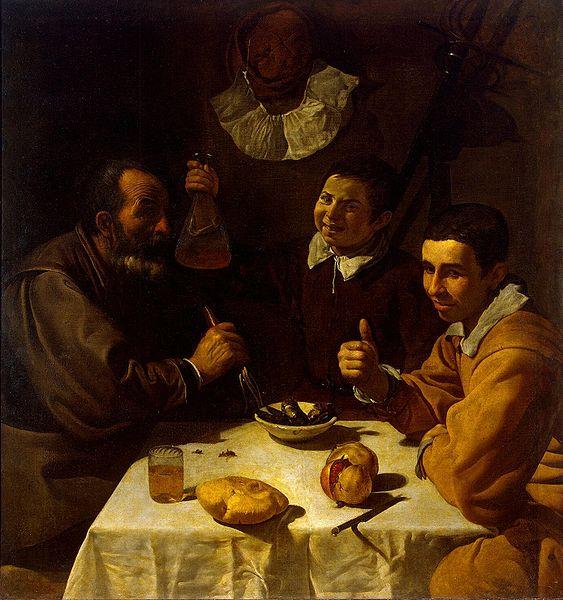 Diego Velazquez Drei Manner am Tisch oil painting image